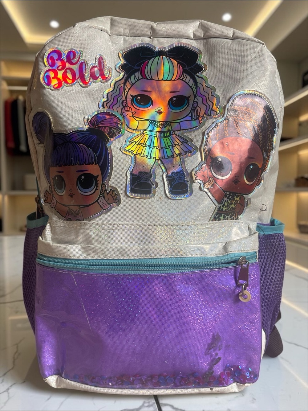 LOL Surprise Be Bold Girls 16 Inch School Backpack Purple Iridescent - Picture 1 of 7